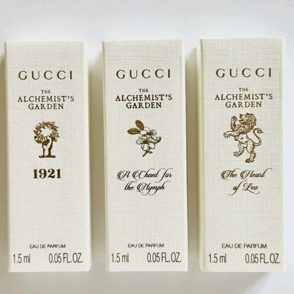 GUCCI The Alchemist’s Garden Luxury EDP Sample Set 3×1.5ml Rare Niche Scents NIB